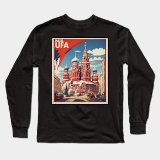 Ufa Russia Vintage Tourism Travel Poster Long Sleeve T-Shirt